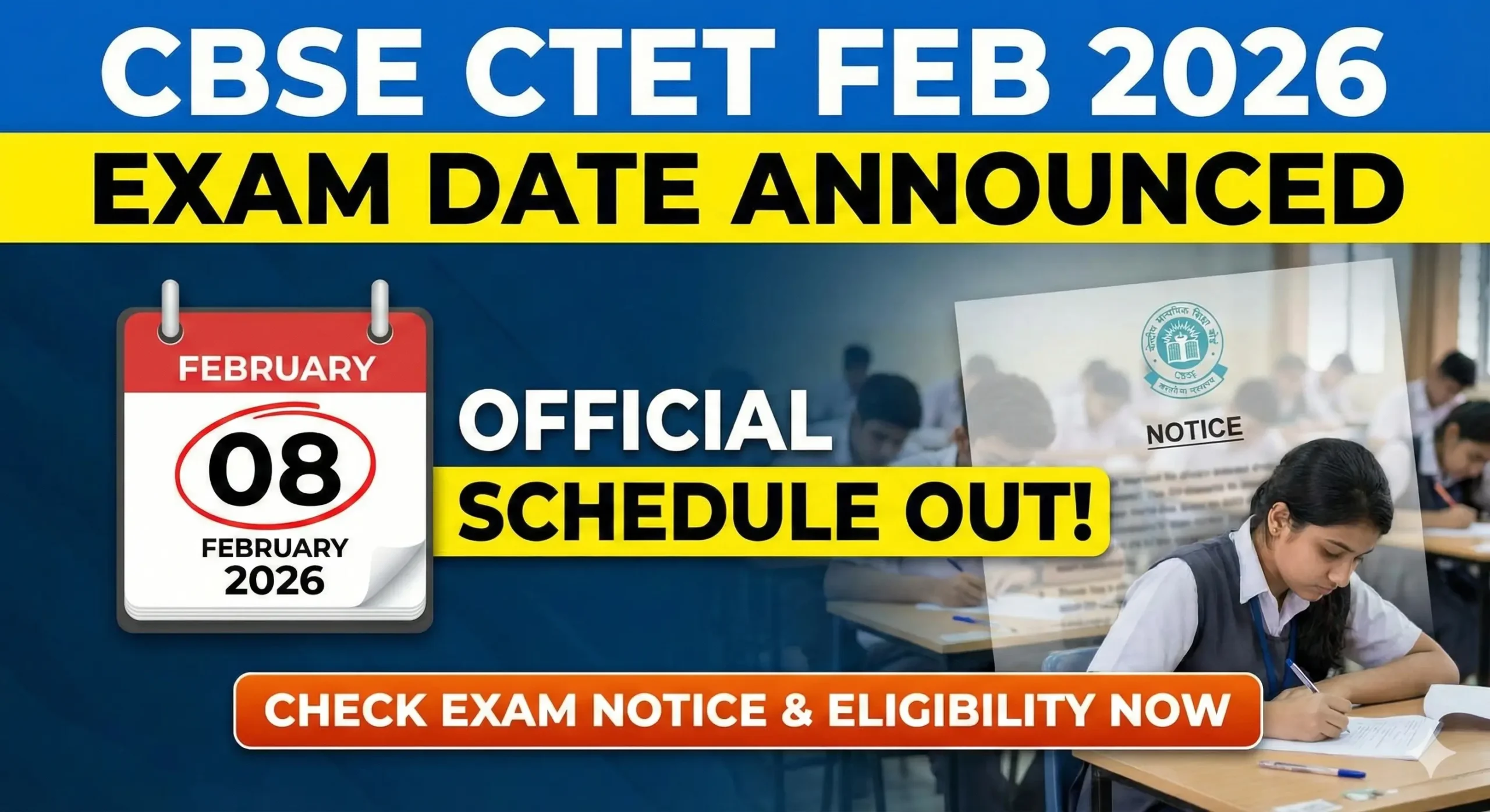 CBSE CTET February 2026 Exam Date Announced