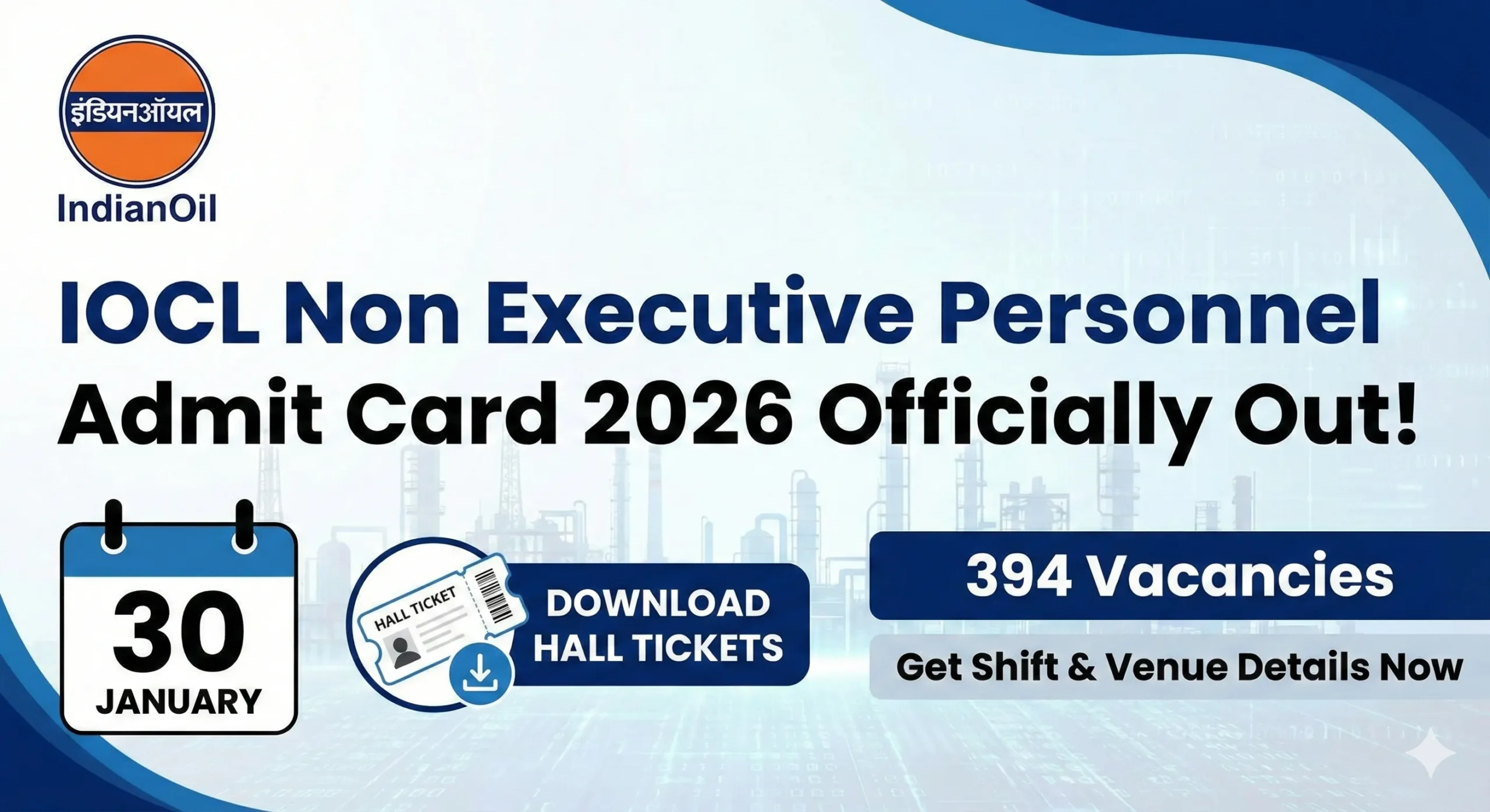 IOCL Non Executive Admit Card 2026 Released