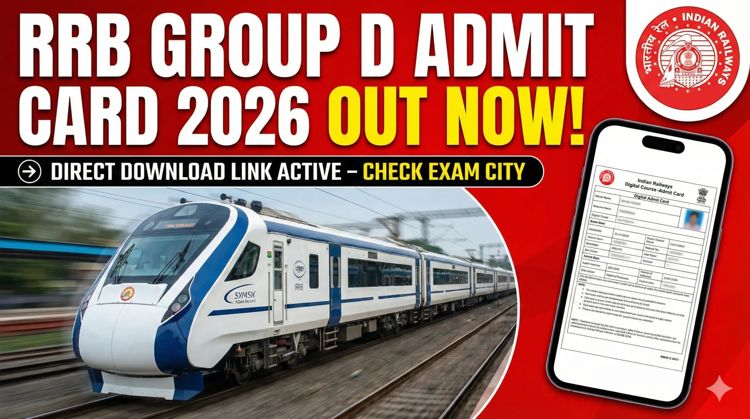 RRB Group D Admit Card 2026 (Revised)