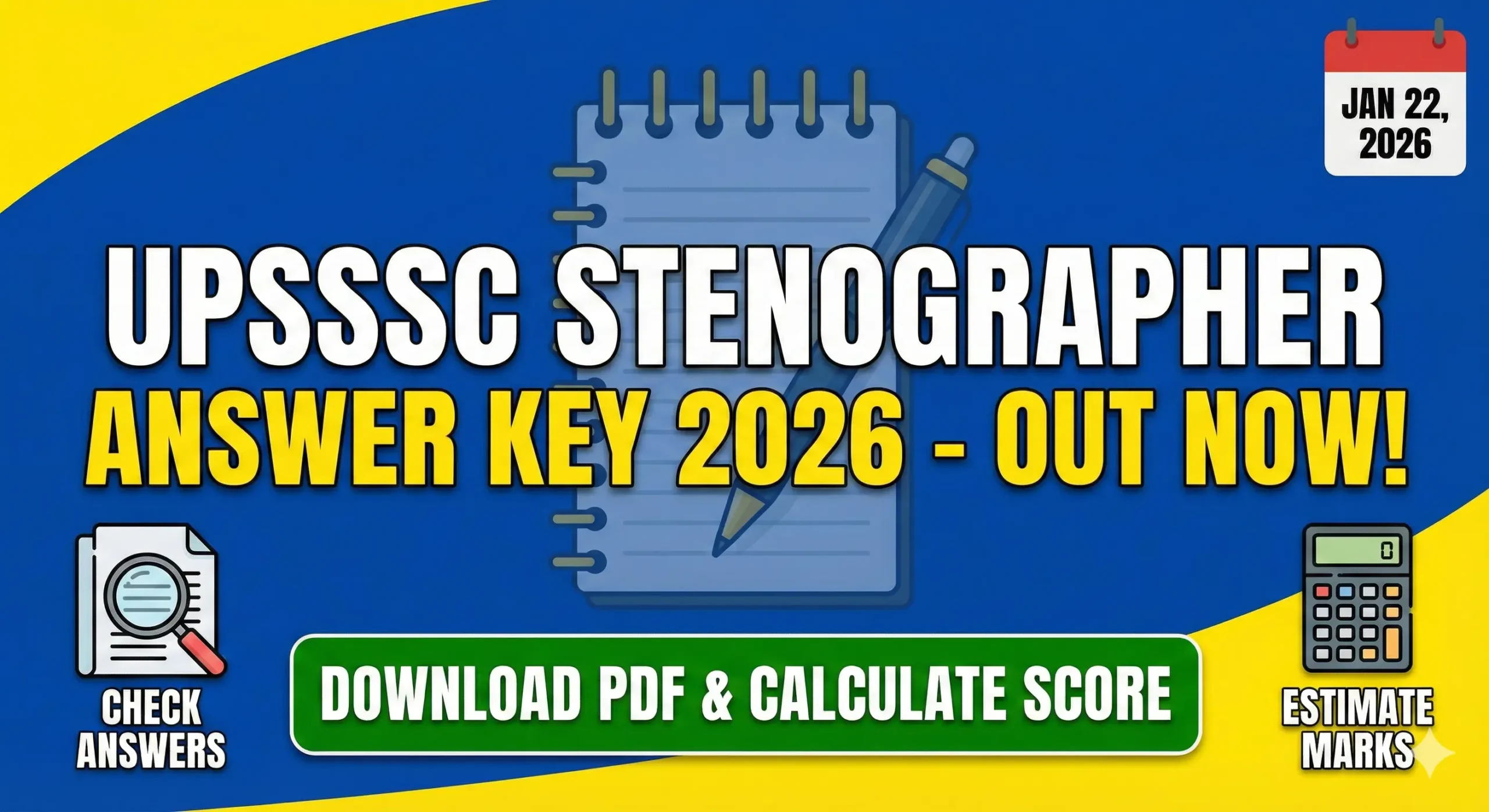 UPSSSC Stenographer Answer Key 2026 Out