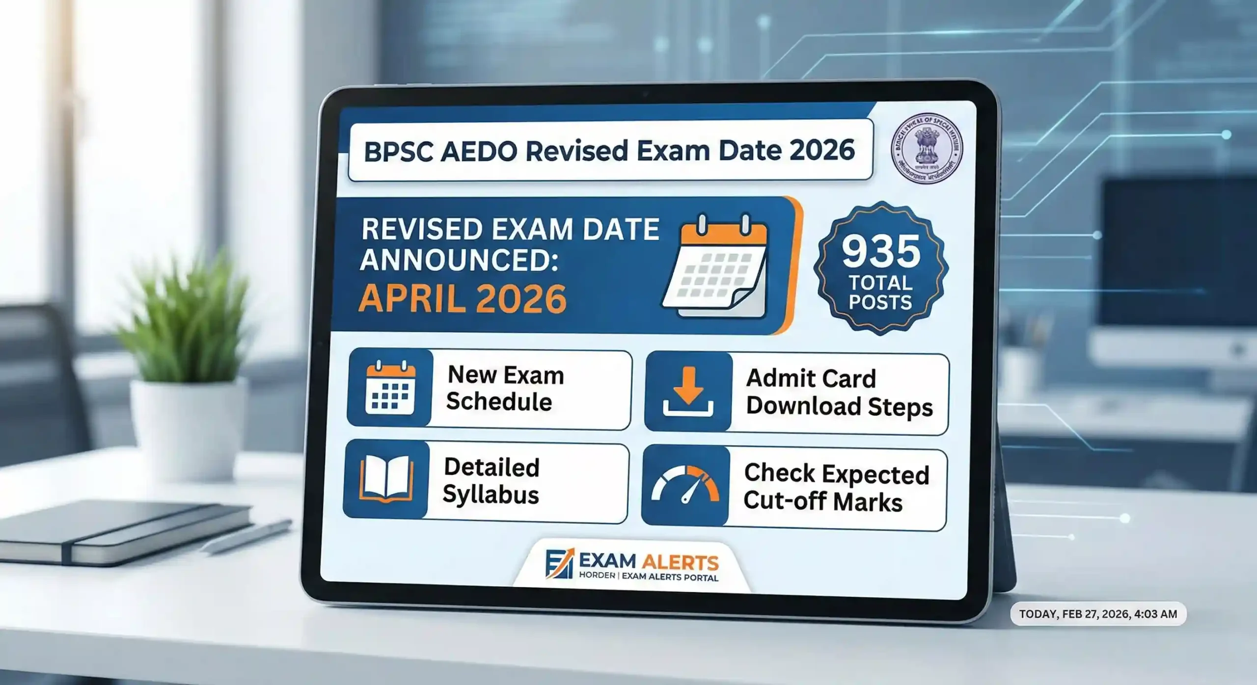 BPSC AEDO Revised Exam Date 2026 Schedule Notice