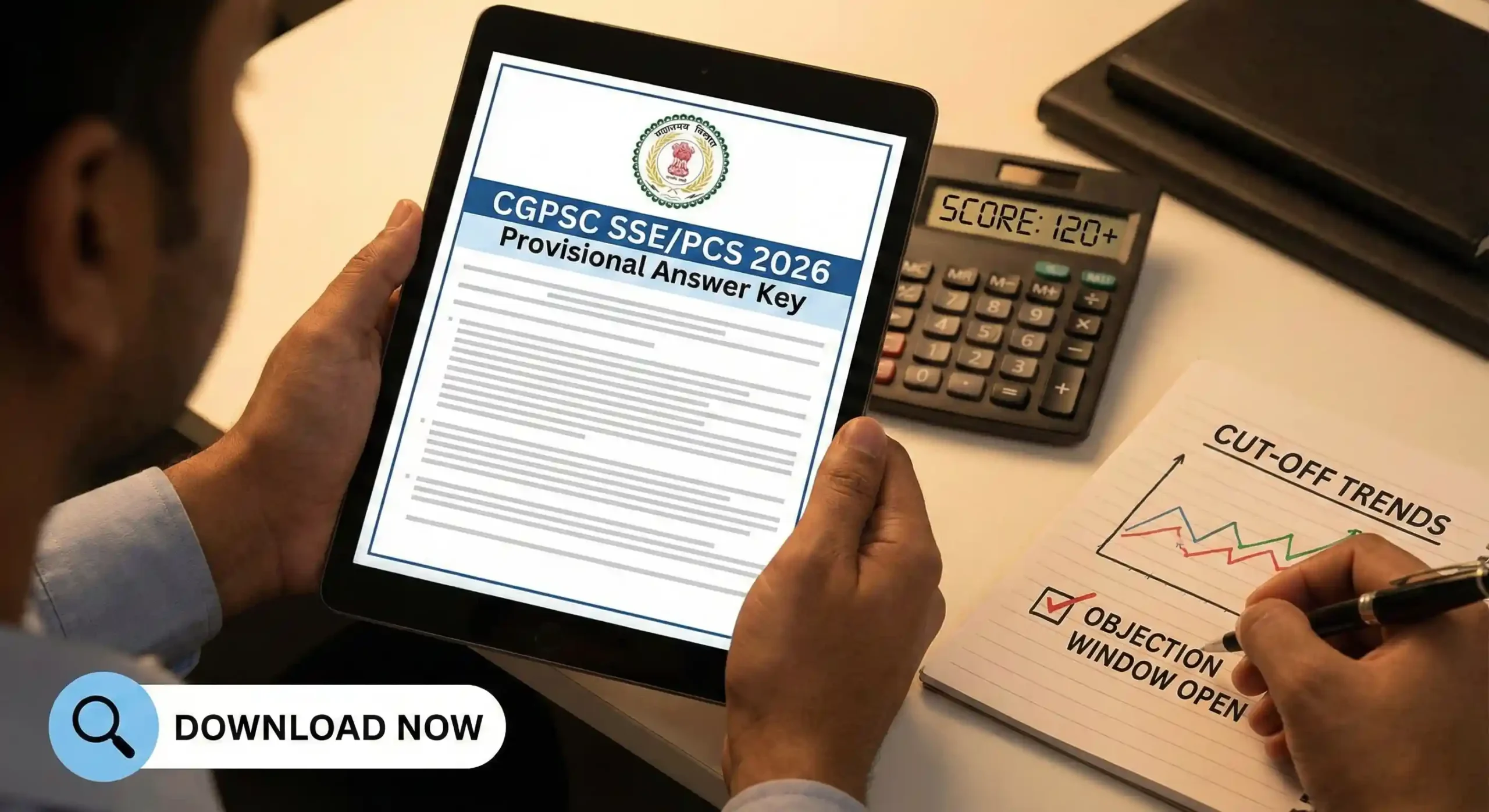 CGPSC SSE PCS Pre Answer Key 2026 PDF with score calculation steps and expected category wise cut off marks