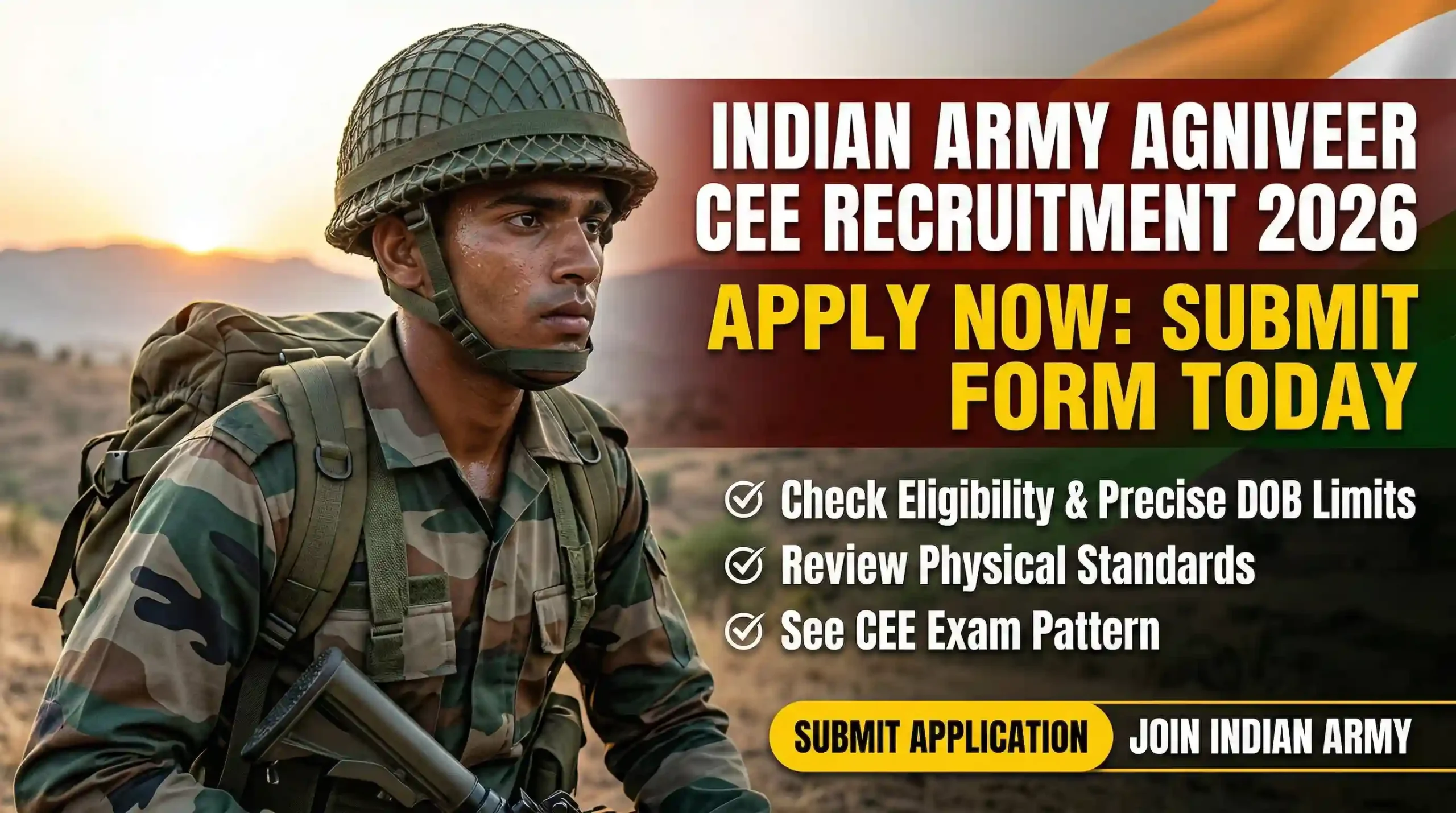Indian Army Agniveer CEE Recruitment 2026 Online Application Form and Eligibility Details