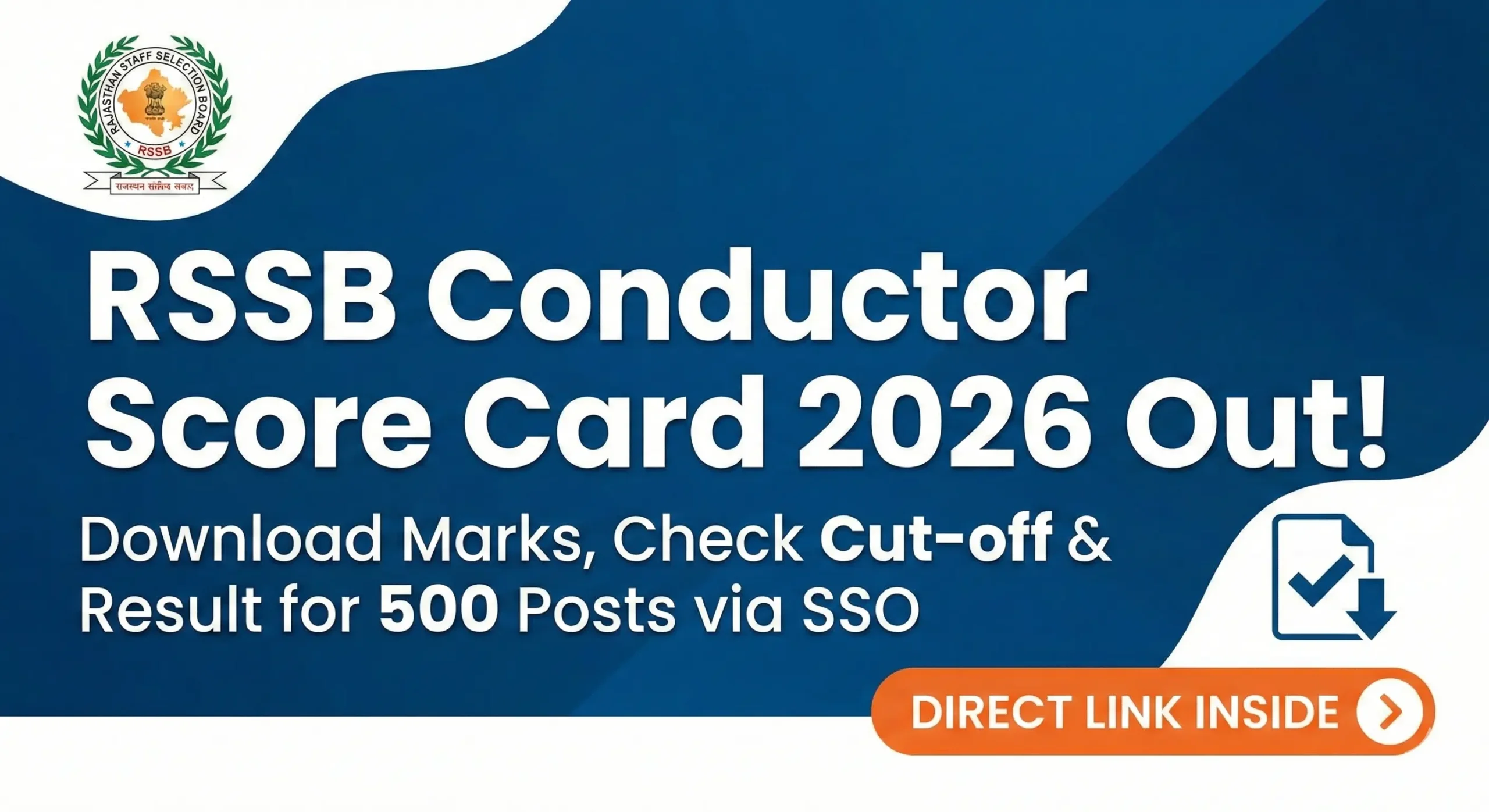 RSSB Conductor Score Card 2026 Download Link for Rajasthan Roadways Recruitment Marks