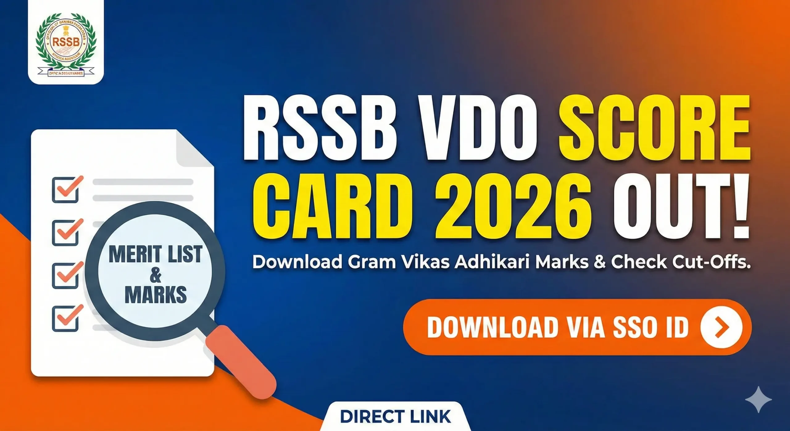 RSSB VDO Score Card 2026 Download Link for Gram Vikas Adhikari Recruitment Marks