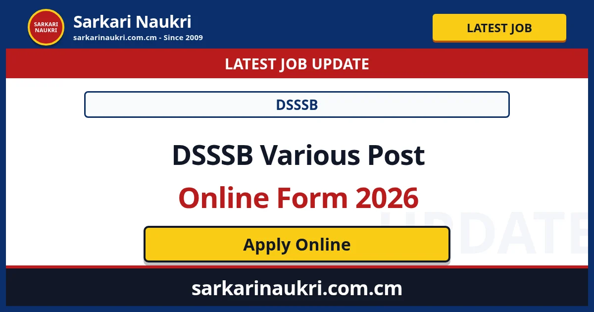 DSSSB Various Post Recruitment 2026 - Sarkari Naukri