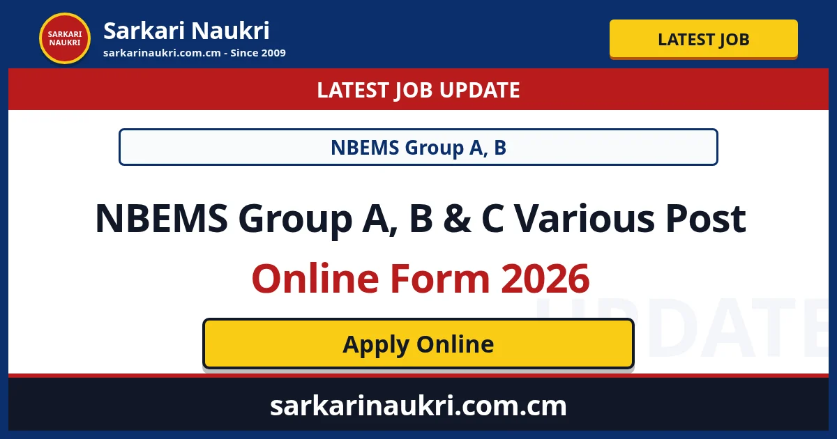 NBEMS Group A, B & C Various Post Recruitment 2026 - Sarkari Naukri