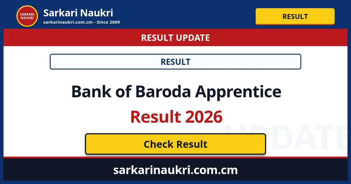 Bank of Baroda Apprentice Result 2026 - Sarkari Naukri