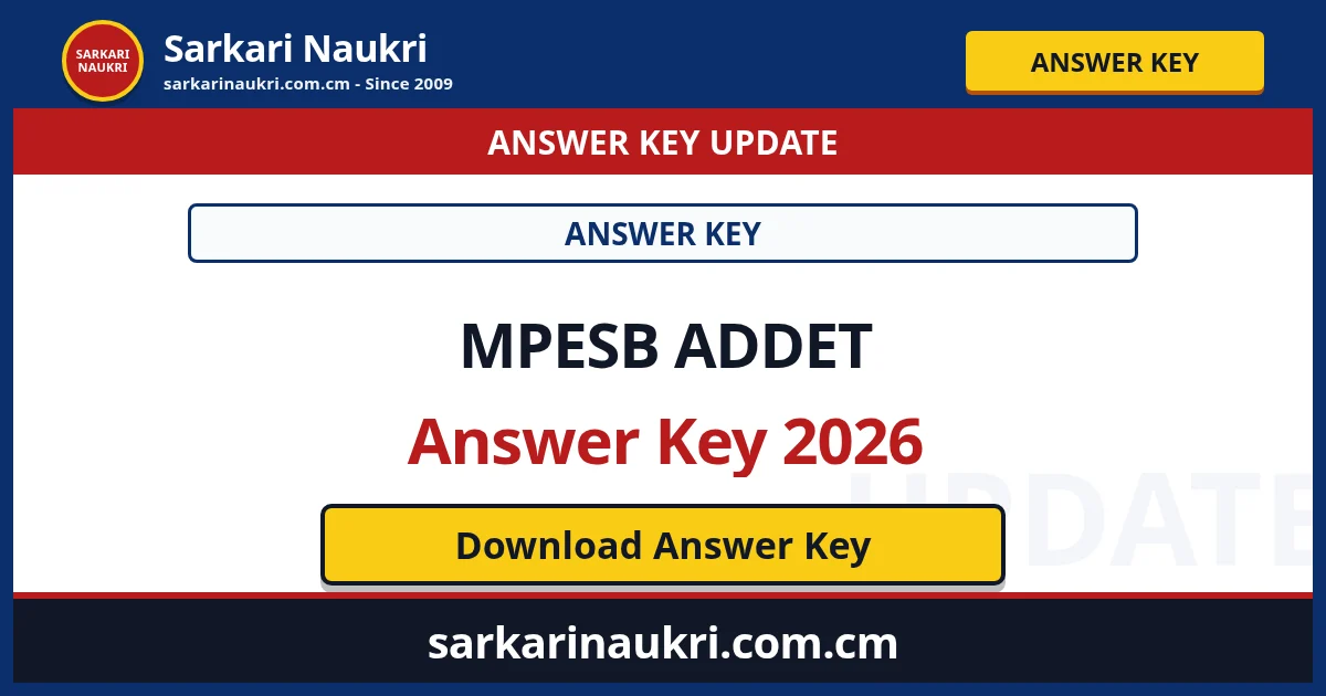 MPESB ADDET Answer Key 2026 - Sarkari Naukri