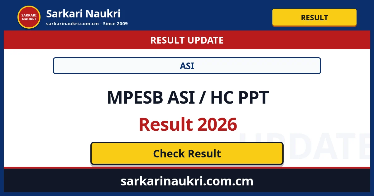MPESB ASI / HC PPT Result 2026 - Sarkari Naukri