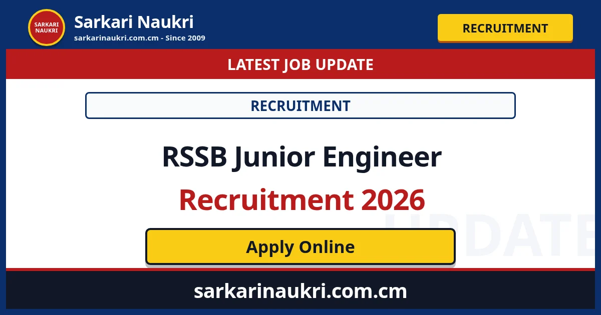 RSSB Junior Engineer Recruitment 2026 - Sarkari Naukri