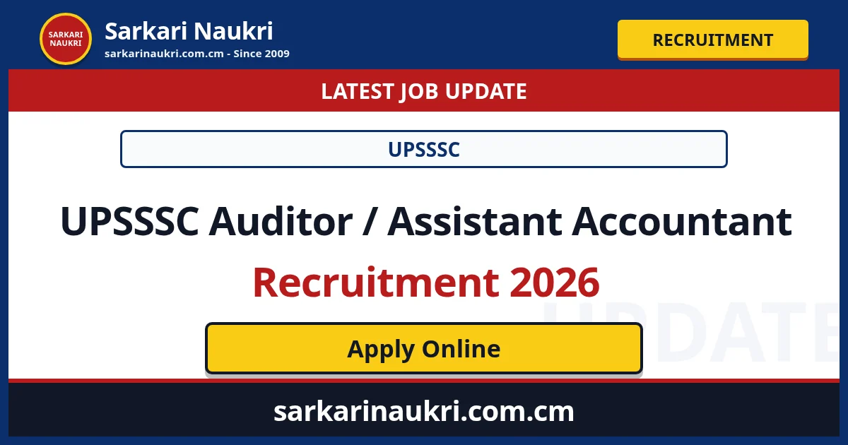 UPSSSC Auditor / Assistant Accountant Recruitment 2026 - Sarkari Naukri